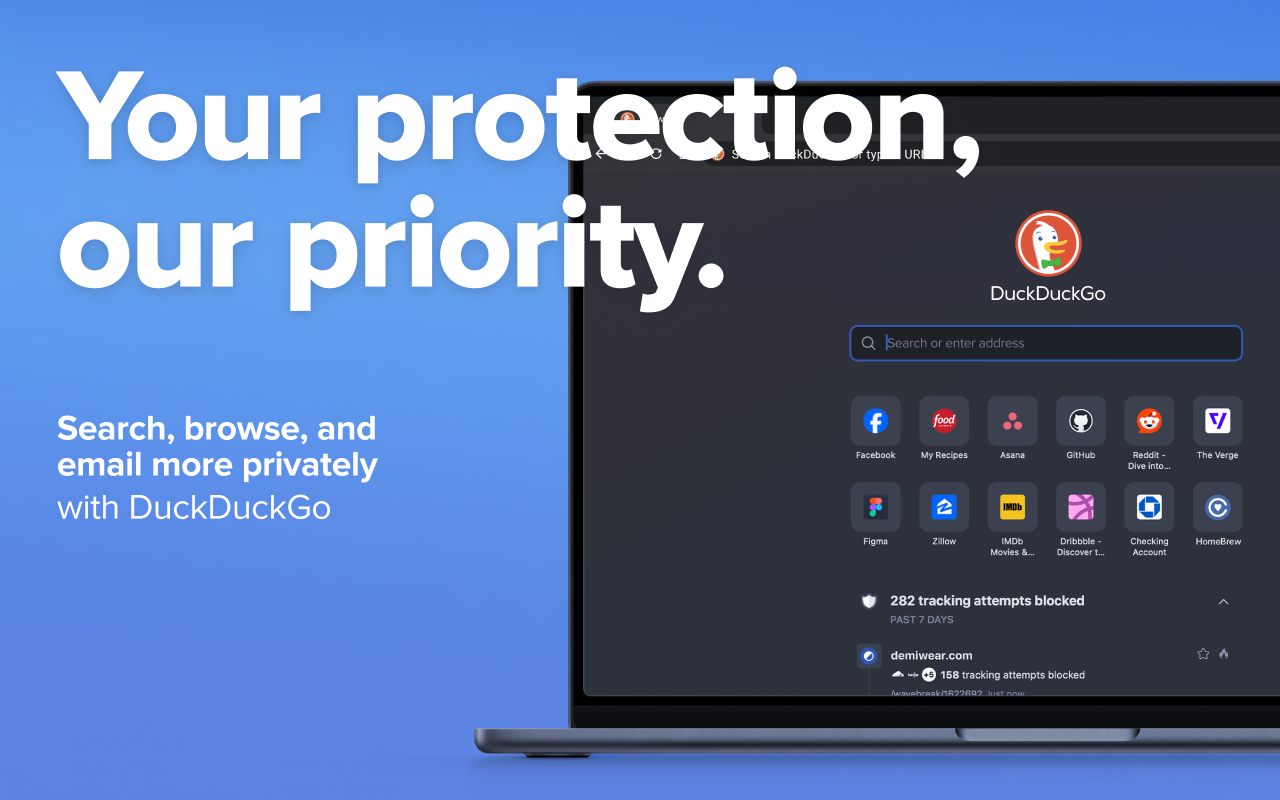 DuckDuckGo Chrome extension enabling private search and tracker protection"