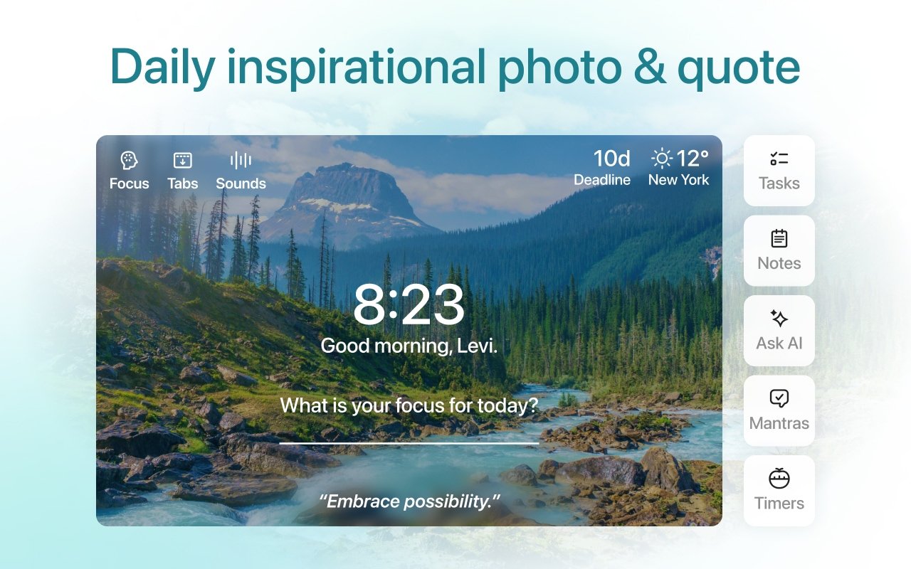 Transform your new tab into a calming dashboard with Momentum Chrome Extension