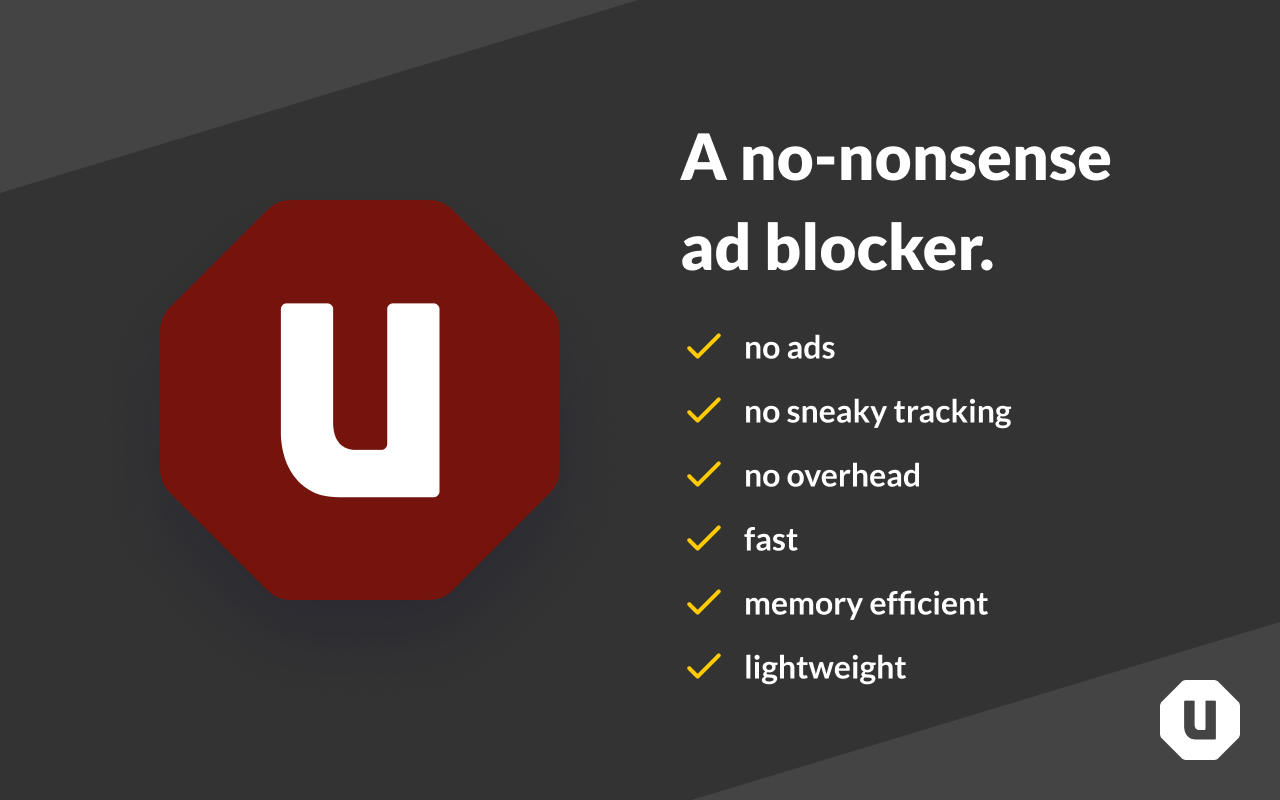 uBlock Chrome extension blocking ads and trackers on popular websites