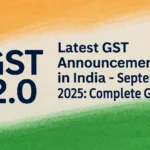 Infographic illustrating India’s GST 2.0: 0 % on essentials, 5 % on FMCG, 18 % on autos & durables, and 40 % on luxury/sin goods.https://globalaware.in/discover-gst-2-0-two-tax-slabs-at-5-18-40/