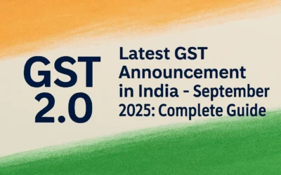 Infographic illustrating India’s GST 2.0: 0 % on essentials, 5 % on FMCG, 18 % on autos & durables, and 40 % on luxury/sin goods.https://globalaware.in/discover-gst-2-0-two-tax-slabs-at-5-18-40/